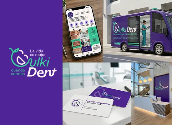 Antes y después de identidad visual para la marca Culki Dent