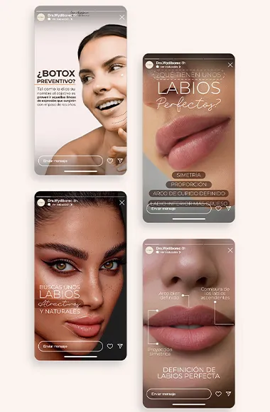 Mockup de feed de Instagram para marca personal de cosmetología