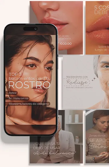 Diseños de publicaciones para tratamientos estéticos y armonización facial