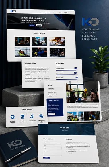 Mockup responsive del sitio web de KD Karo Motors en diferentes dispositivos