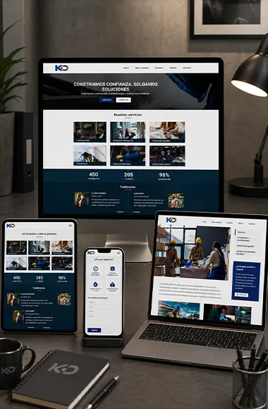 Mockup de secciones internas del sitio web corporativo de KD Karo Motors